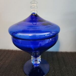Elegant Blue Glass Art Piece